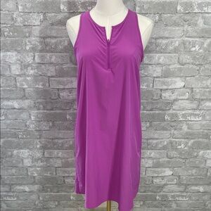 Lou & Grey Signaturesoft Pocket Shift Dress with a quarter-zip neckline